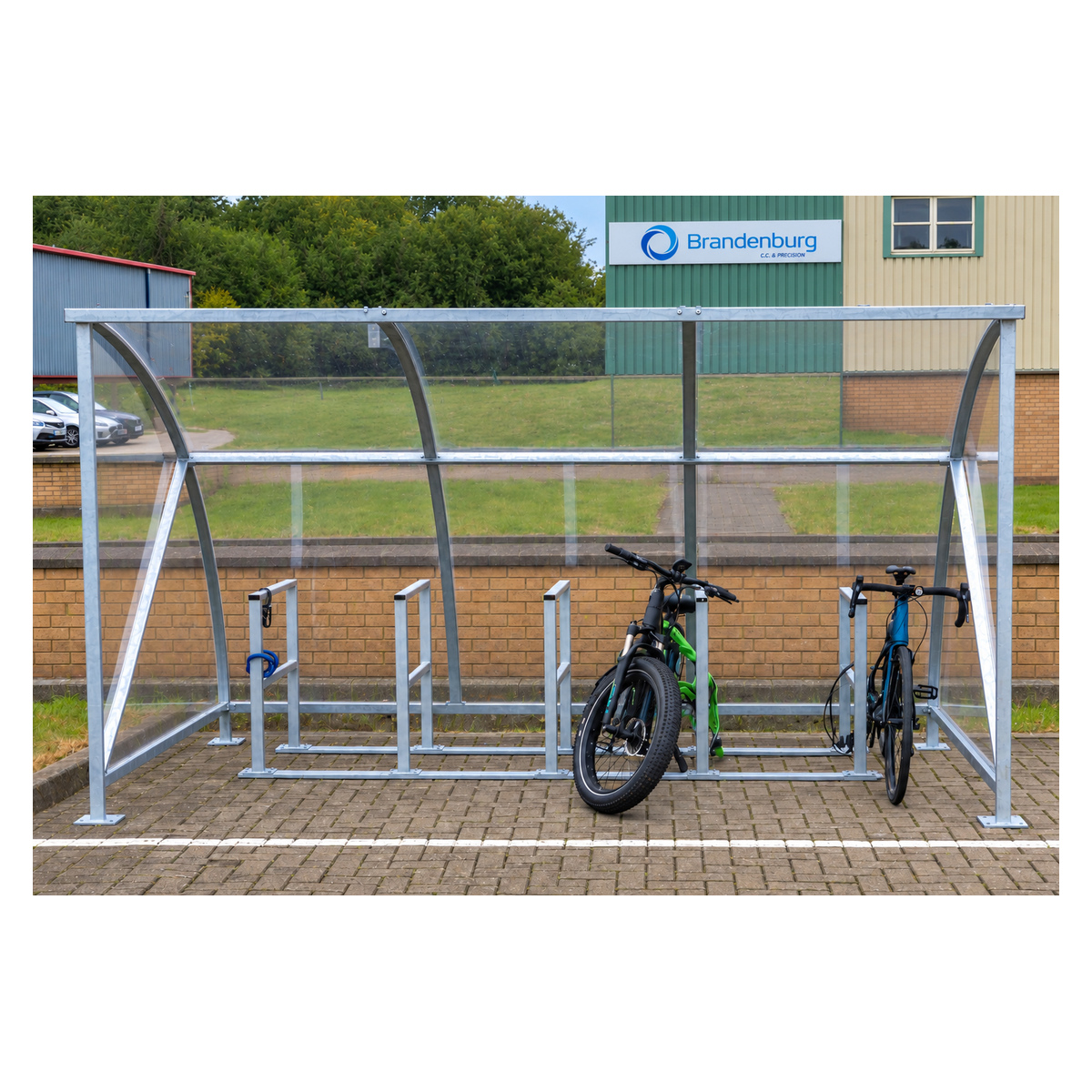 10 bike cycle shelter with cycle racks and free delivery