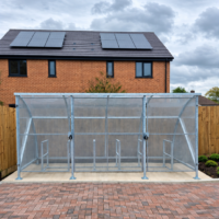 12 bike gated cycle shelter 6 cycle racks and free delivery
