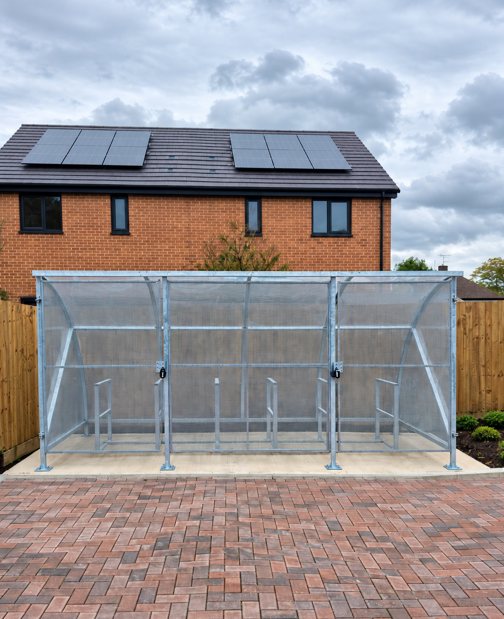12 bike gated cycle shelter 6 cycle racks and free delivery