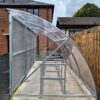 side view of 12 bike gated cycle shelter