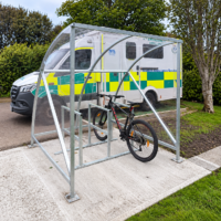 6 bike cycle shelter hot dip galvanised with PETG panels