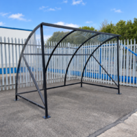 Urbanfab 8 Person Smoking Shelter with black powder coated frame