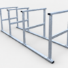 hot dip galvanised square cycle stands for cycle shelter and additional locking bar
