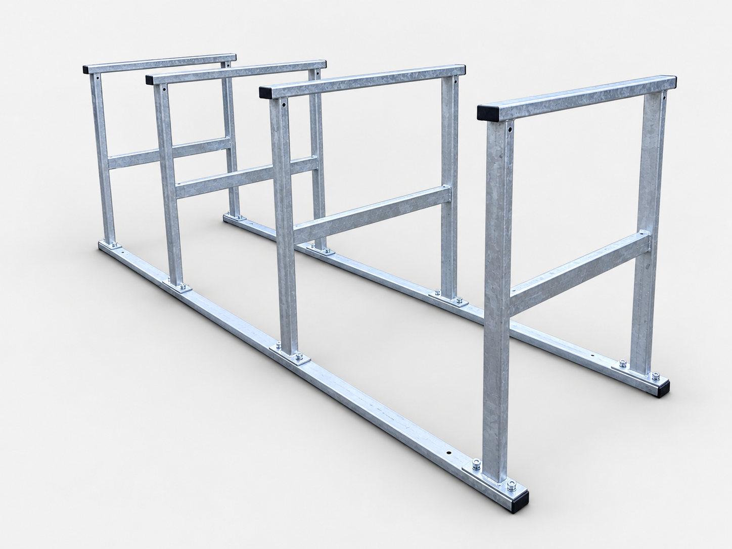 hot dip galvanised square cycle stands for cycle shelter and additional locking bar