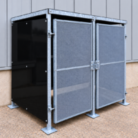 Pent bin store wheelie bin storage galvanised