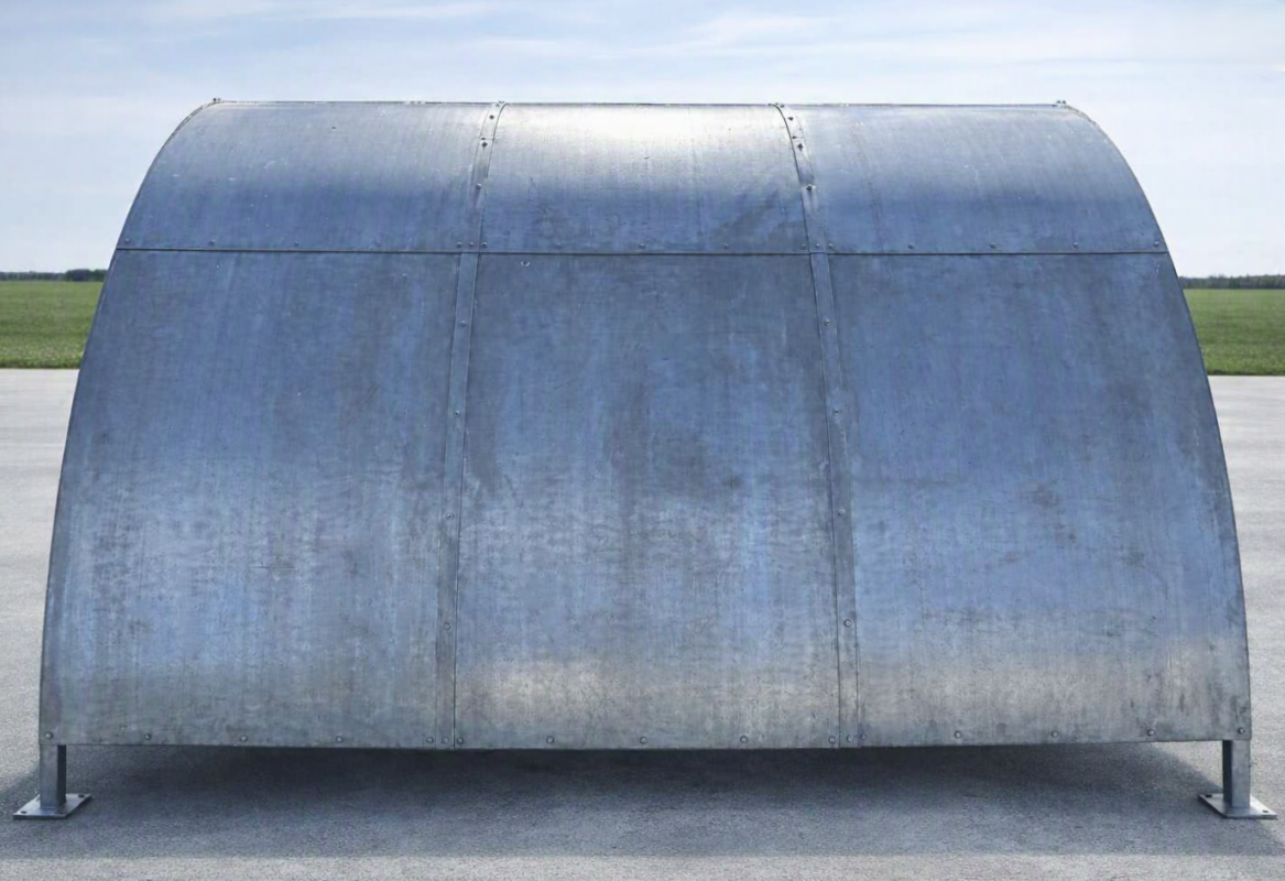 rear hot dip galvanised panel on 10 bike cycle shelter